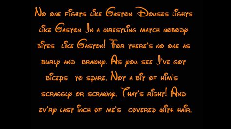Nov 6, 2017 · Svaki tip želi bit' kao Gaston. Čak i kad pljusku mu daš. I nema u gradu sad boljeg neg' ti. Ti svima si mio i drag. Svakome primjer i uzor si ti. Dobro znaš, misle svi da si mrak. Nitko vješt k'o Gaston, Nitko svjež k'o Gaston. Nitko debeli vrat nema fešt k'o Gaston. 
